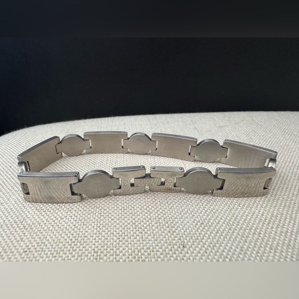 Silver Geometric Link Bracelet